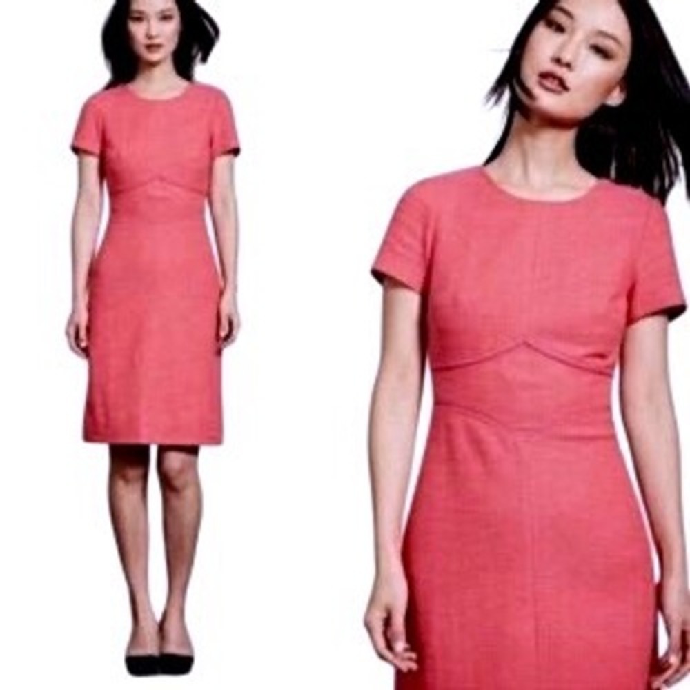 Boden Sylvie Tweed Sheath Dress Women's 10 Pink‎ Career Workwear Preppy Feminine